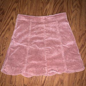 Pink velvety skirt